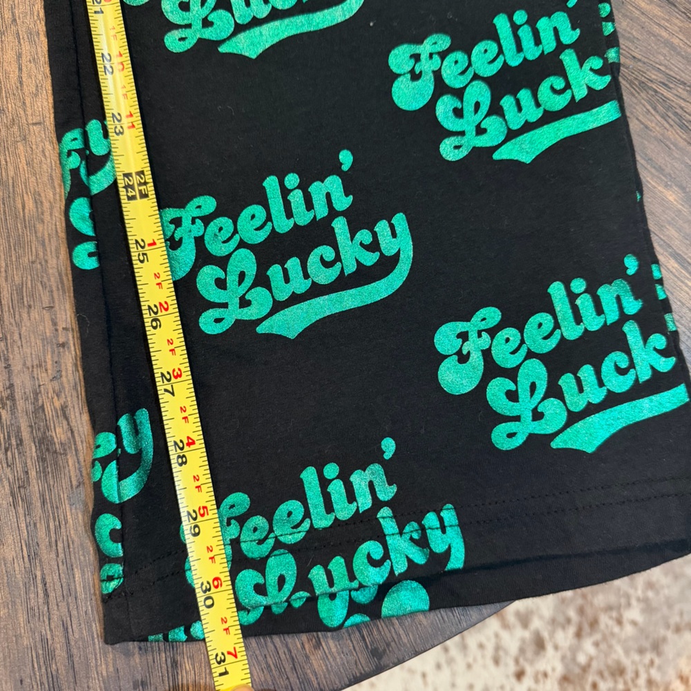 Mad Engine “Feelin’ Lucky” Graphic Jogger Lounge Pants Black Green Size L - Picture 5 of 9
